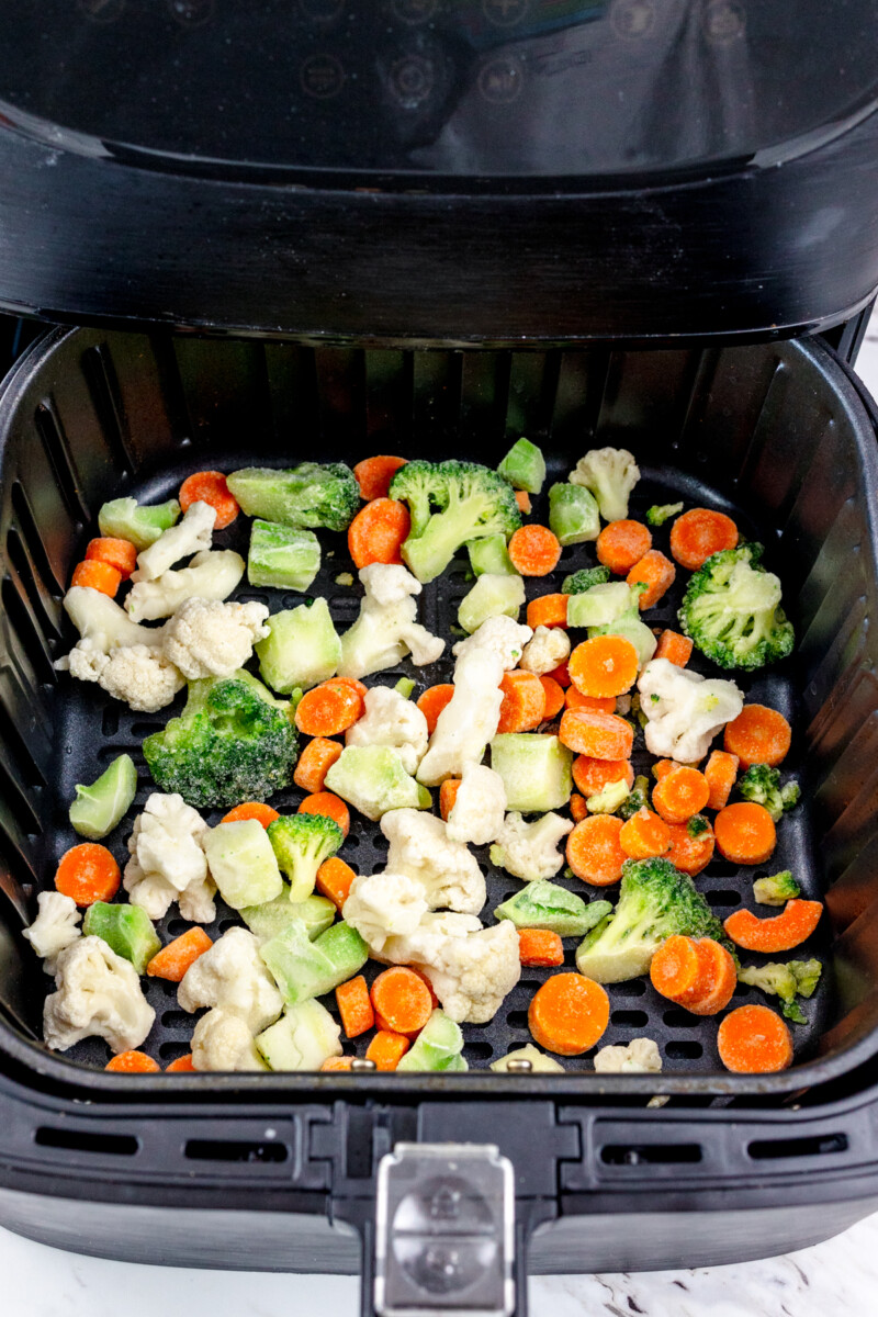 Vegetables in an air fryer.