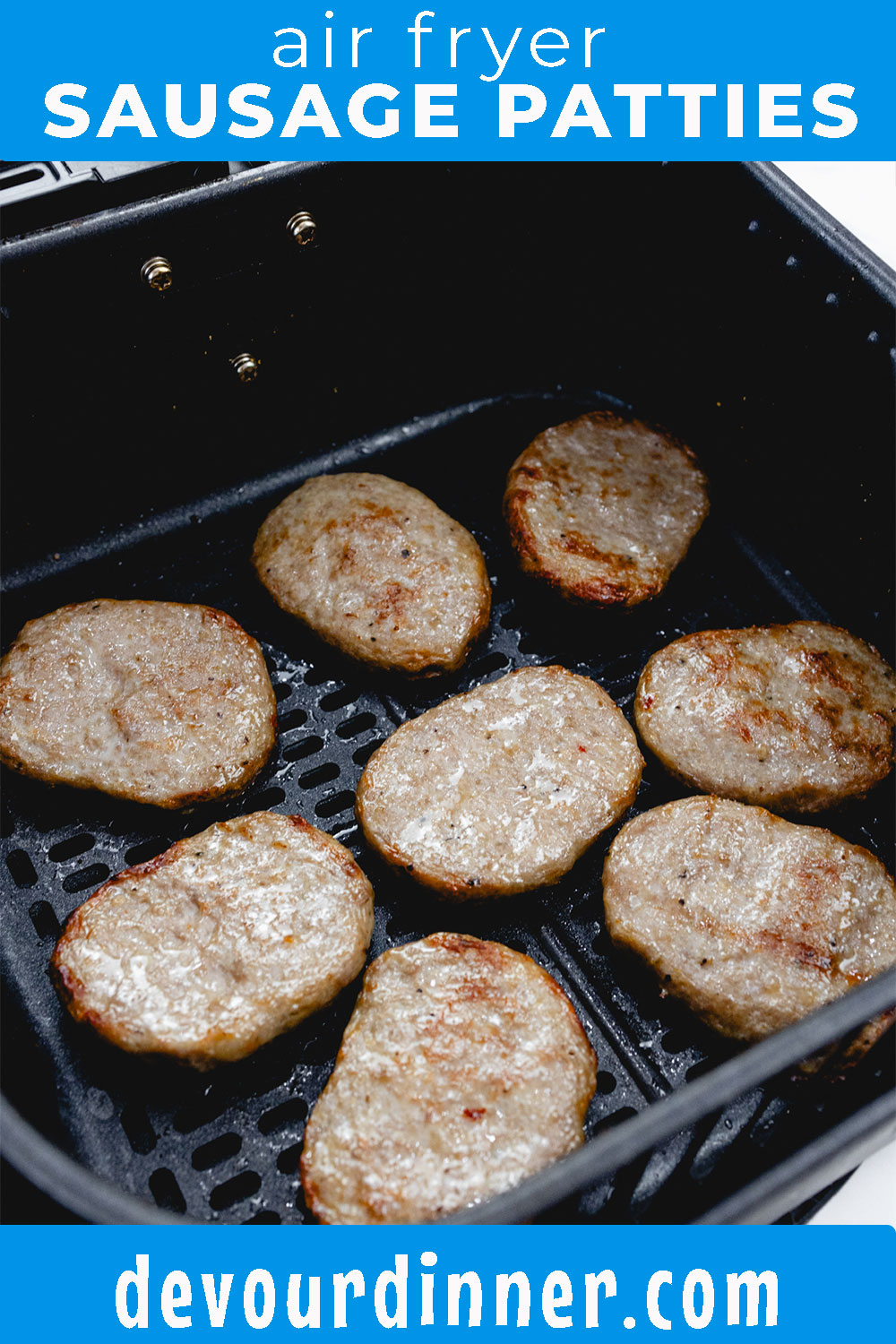 Air Fryer Sausage Patties made from fresh sausage. Crispy on the edges and perfectly cooked inside for the best results and easy clean up.