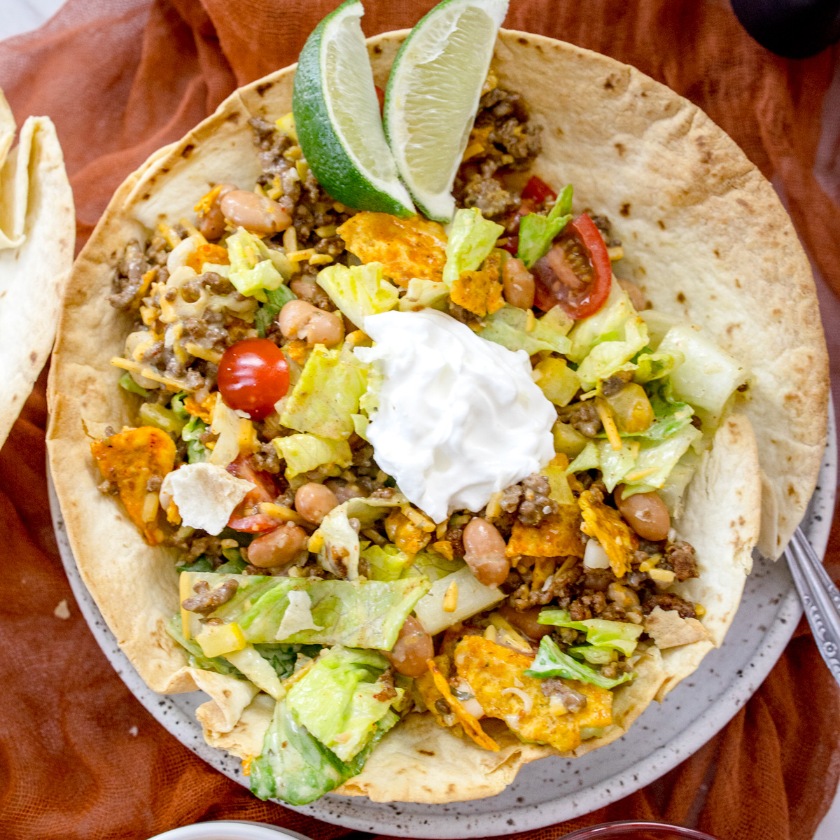 Air Fryer Flour Tortilla Bowl