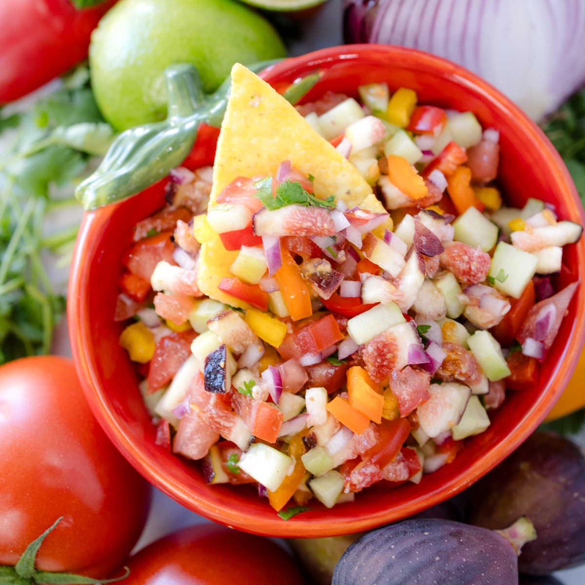 Fresh Fig Salsa loaded with delicious flavor and fresh figs