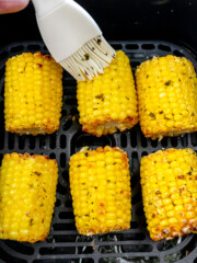 Square image of Air Fryer Frozen Corn on the Cob.