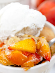 Air Fryer Peach Cobbler