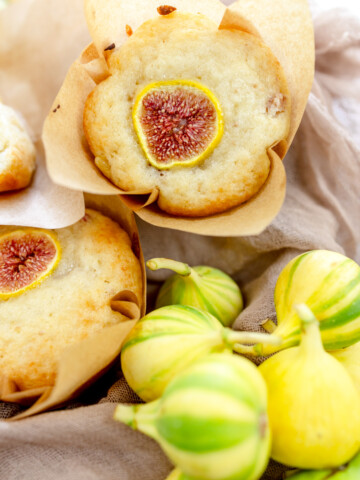 Close up image of fig muffins.