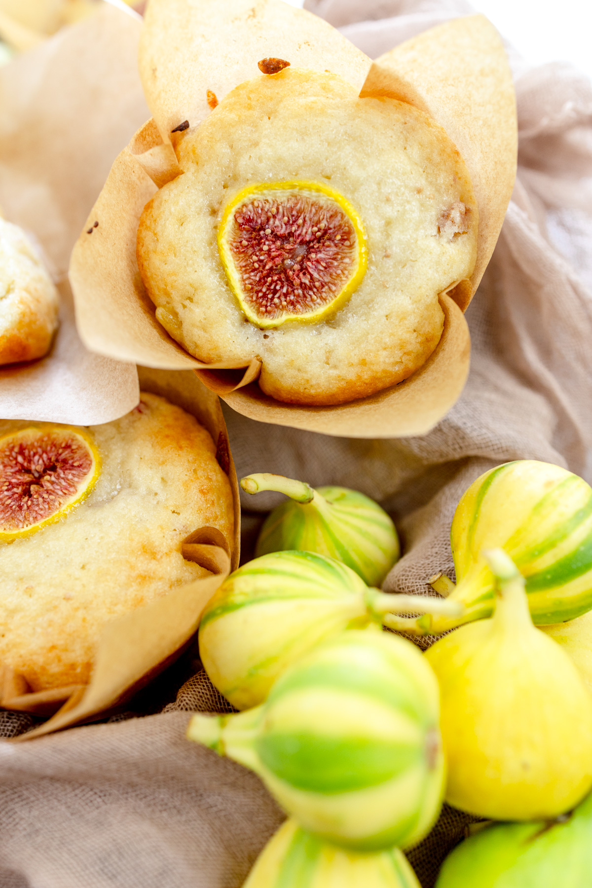 Close up image of fig muffins.