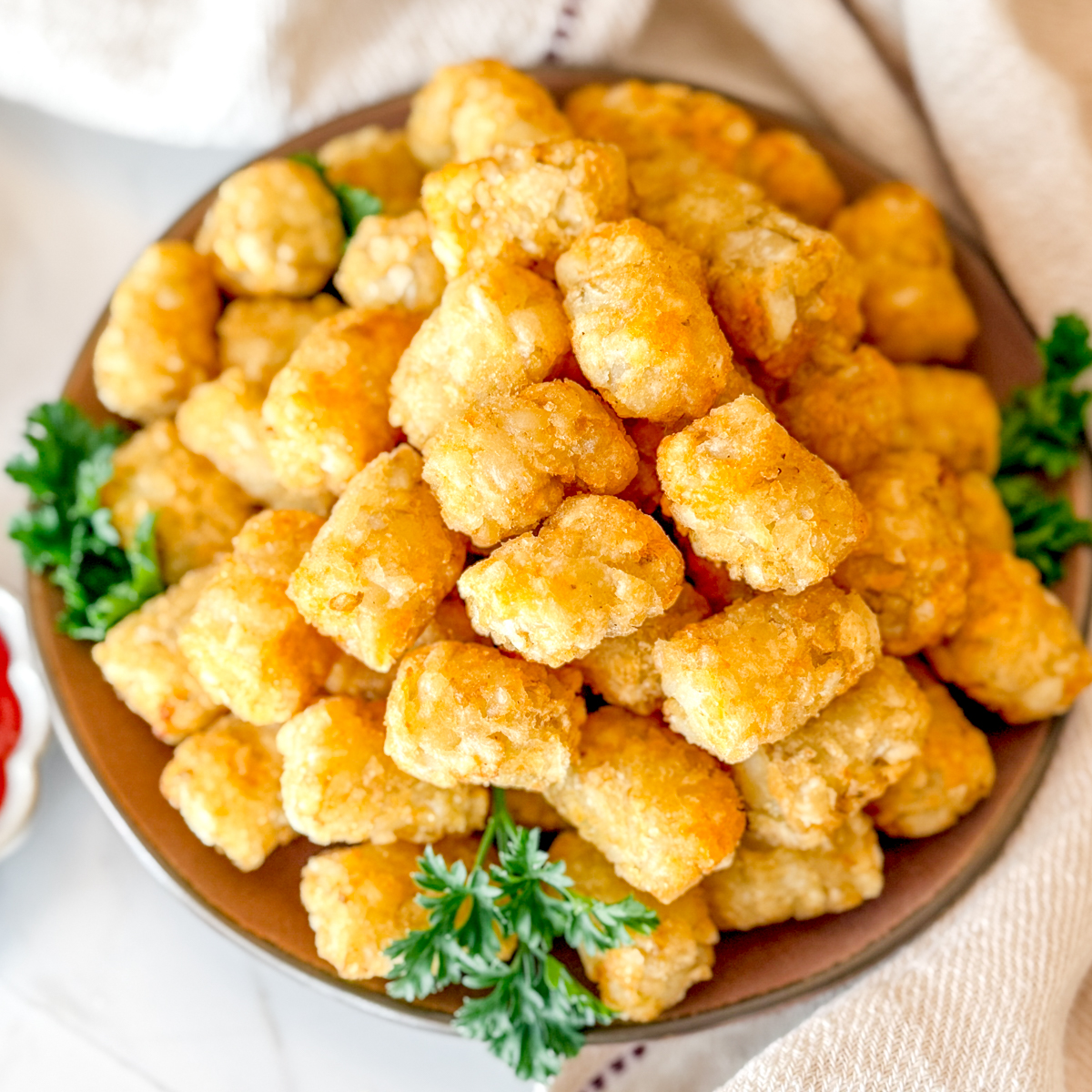 Frozen Tater Tots Air Fryer Recipe on plate