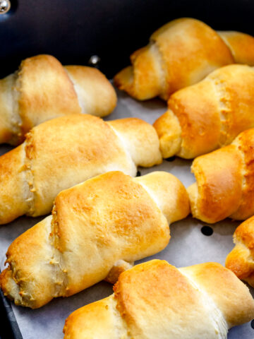 Square image of Air Fryer Crescent Rolls.