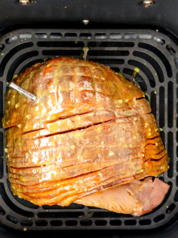 Air Fryer Ham glazed with honey mustard